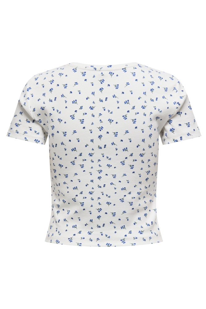 ONLFENJA LIFE SS AOP TOP JRS NOOS 15347986 CLOUD DANCER/BLUE FLOWER